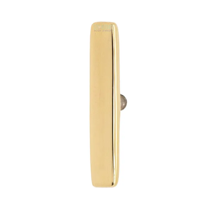Earrings Body Vision BVLA Flat Rectangle Threaded End in Gold