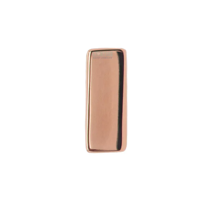 Earrings Body Vision BVLA Flat Rectangle Threaded End in Gold