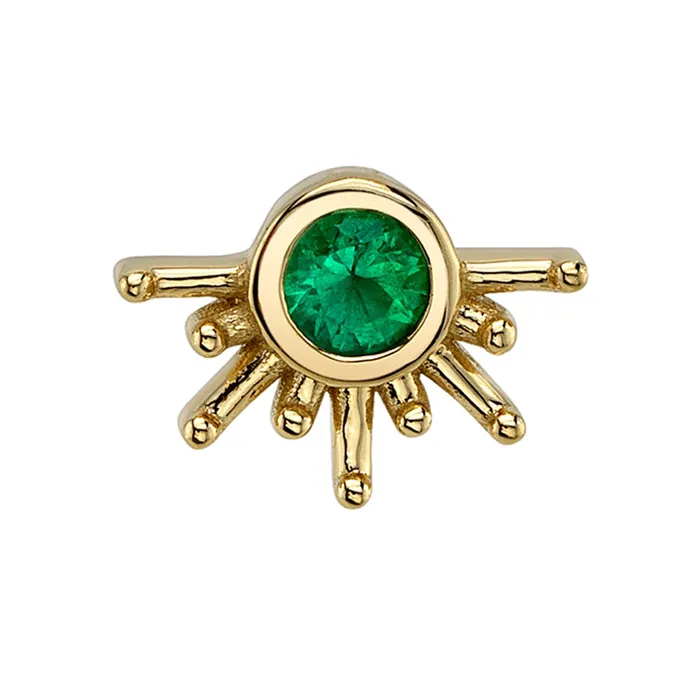 Earrings Body Vision BVLA threadless Live to Tell Pin in Gold with Emerald