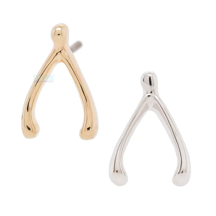 Earrings Body Vision BVLA threadless Wishbone Pin in Gold