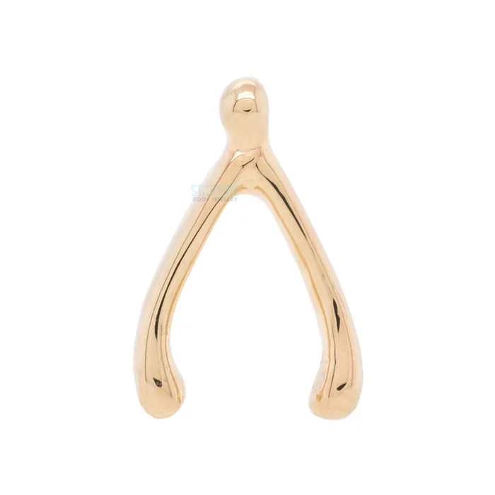 Earrings Body Vision BVLA threadless Wishbone Pin in Gold