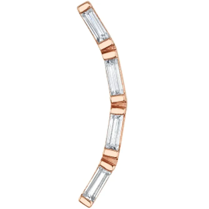 Earrings Body Vision BVLA Trix 4 Threaded End in Gold with DIAMONDS