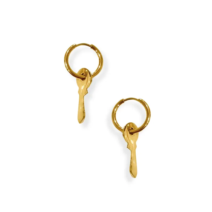 Earrings Ellie Vail Key Mini Hoop Earring
