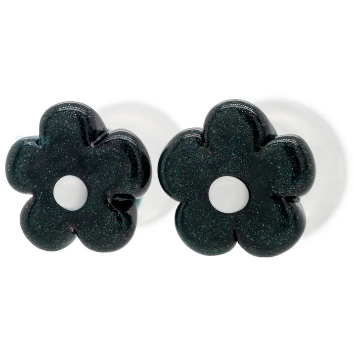 Earrings Flower Sculpted Glass Plugs Glasswear Studios