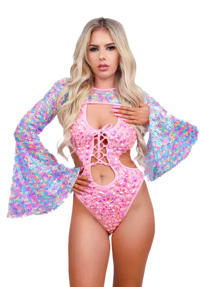 Earrings FULL OUTFIT Pink Sequin Candy 2 pcs THE LUMI SHOP