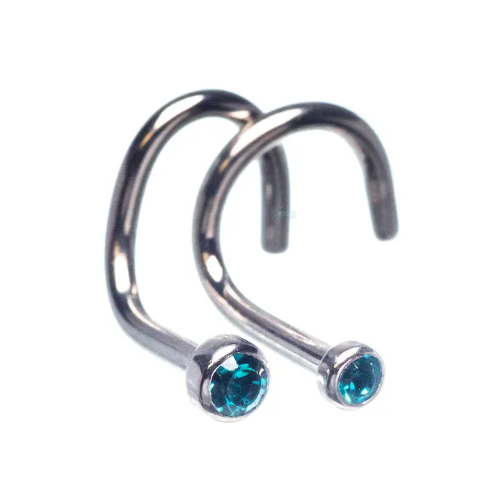 Earrings Industrial Strength IS Demi BezelSet Crystal Nostril Screw