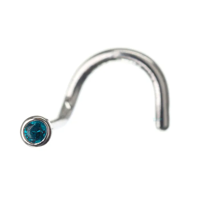 Earrings Industrial Strength IS Demi BezelSet Crystal Nostril Screw