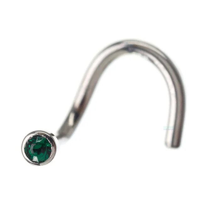 Earrings Industrial Strength IS Demi BezelSet Crystal Nostril Screw