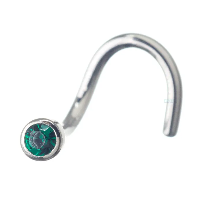 Earrings Industrial Strength IS Demi BezelSet Crystal Nostril Screw