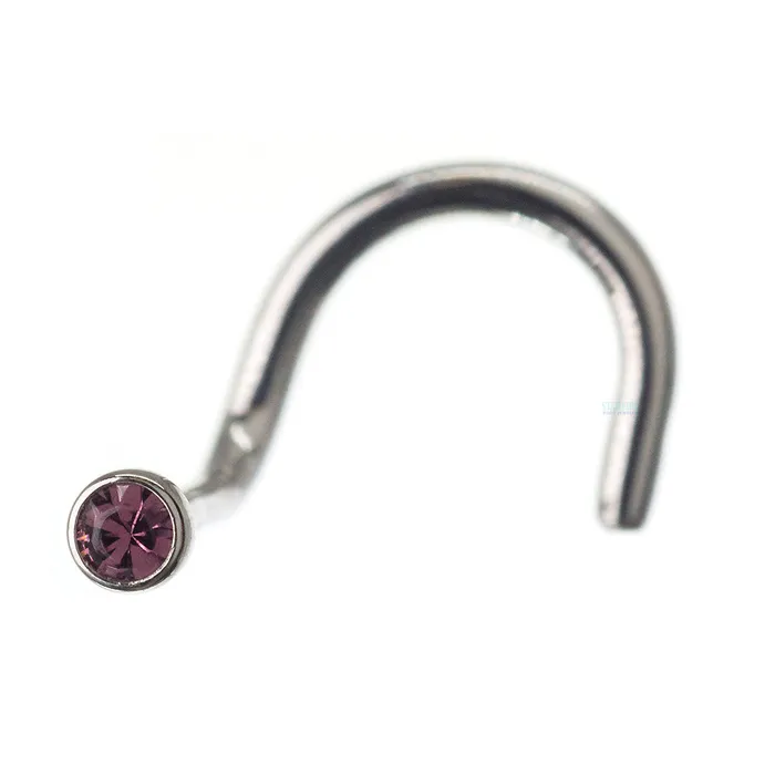 Earrings Industrial Strength IS Demi BezelSet Crystal Nostril Screw