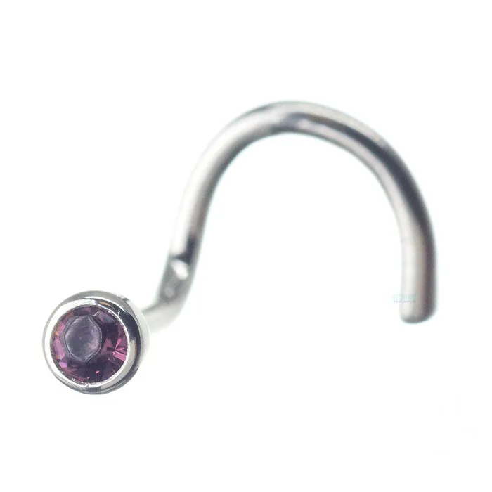 Earrings Industrial Strength IS Demi BezelSet Crystal Nostril Screw