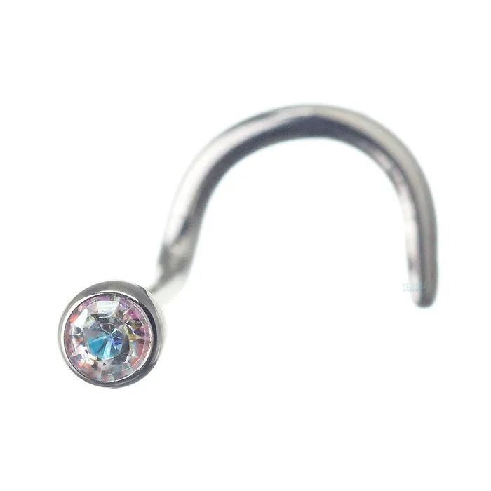 Earrings Industrial Strength IS Demi BezelSet Crystal Nostril Screw