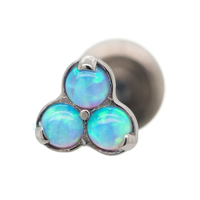 Earrings Industrial Strength IS Opals in Trinity Menage a Trois on Flatback