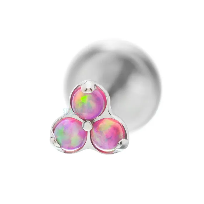 Earrings Industrial Strength IS Opals in Trinity Menage a Trois on Flatback