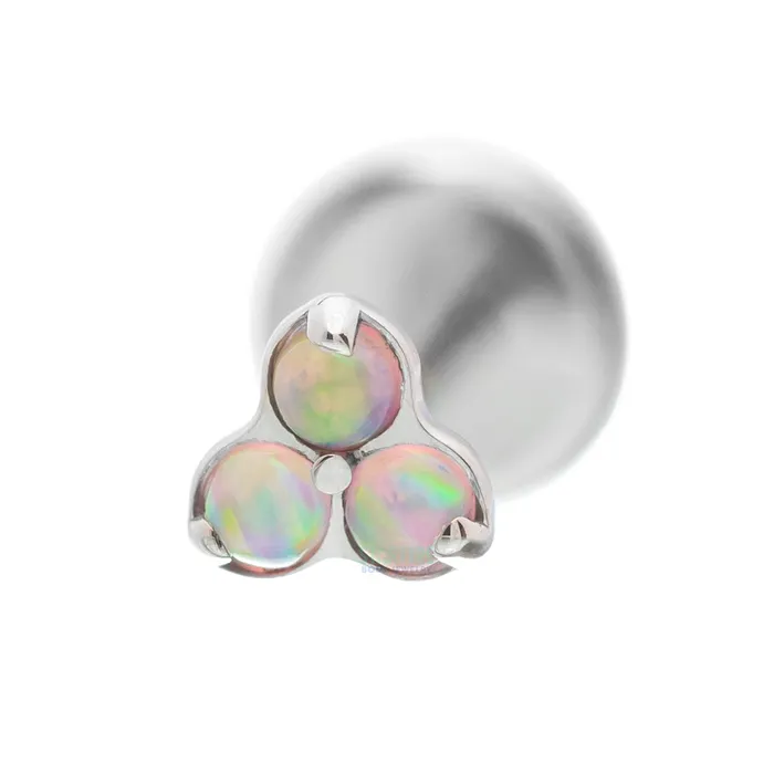 Earrings Industrial Strength IS Opals in Trinity Menage a Trois on Flatback