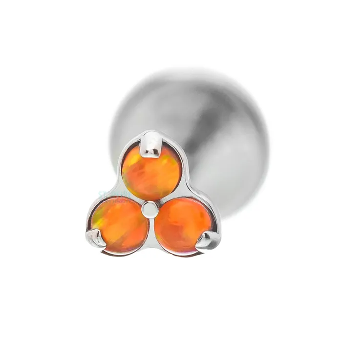 Earrings Industrial Strength IS Opals in Trinity Menage a Trois on Flatback