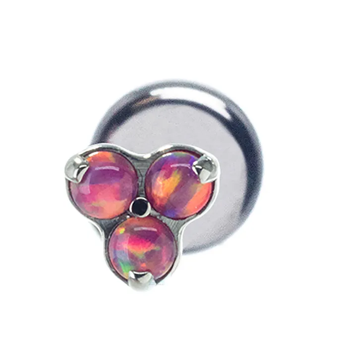Earrings Industrial Strength IS Opals in Trinity Menage a Trois on Flatback