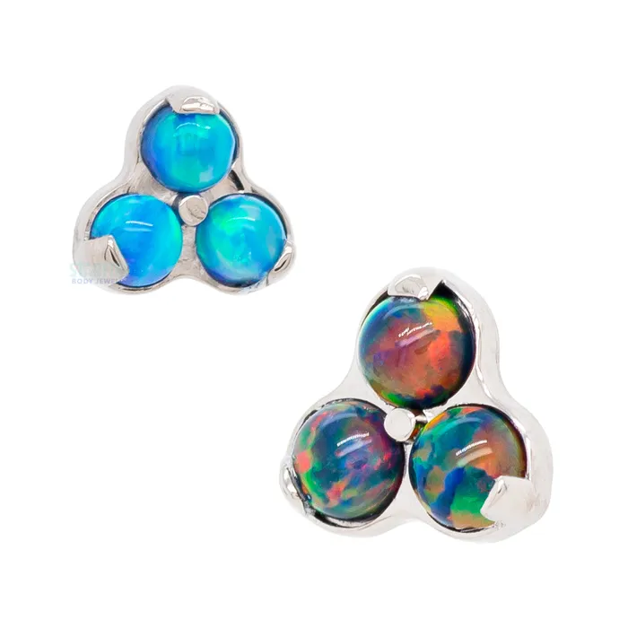 Earrings Industrial Strength IS Opals in Trinity Menage a Trois on Flatback