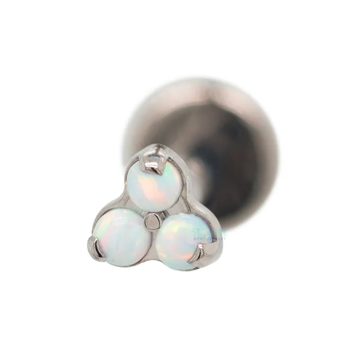 Earrings Industrial Strength IS Opals in Trinity Menage a Trois on Flatback