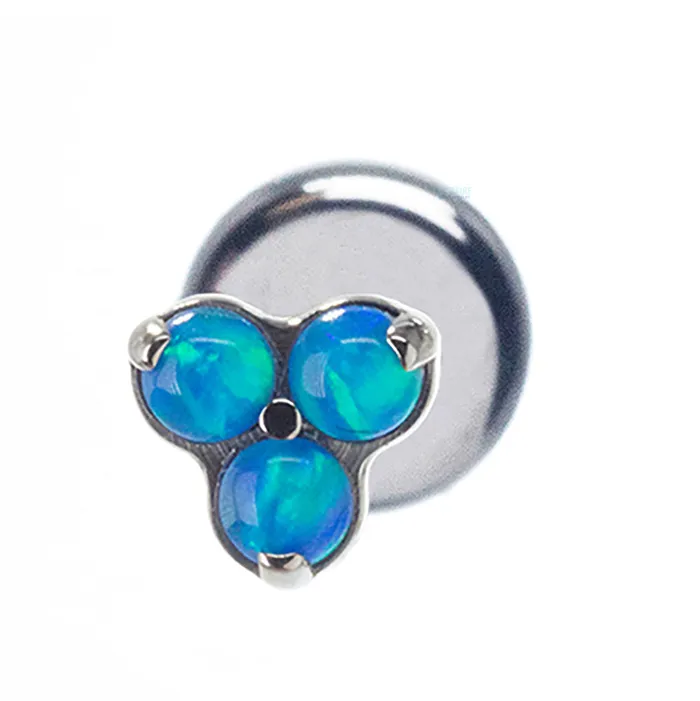 Earrings Industrial Strength IS Opals in Trinity Menage a Trois on Flatback
