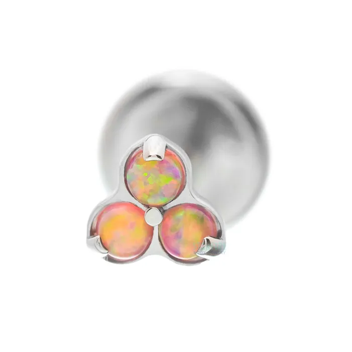 Earrings Industrial Strength IS Opals in Trinity Menage a Trois on Flatback