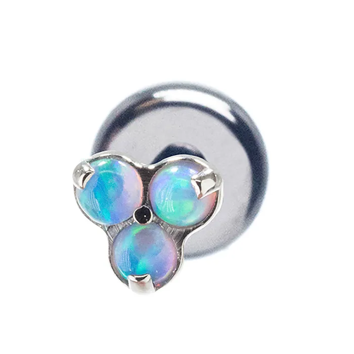 Earrings Industrial Strength IS Opals in Trinity Menage a Trois on Flatback