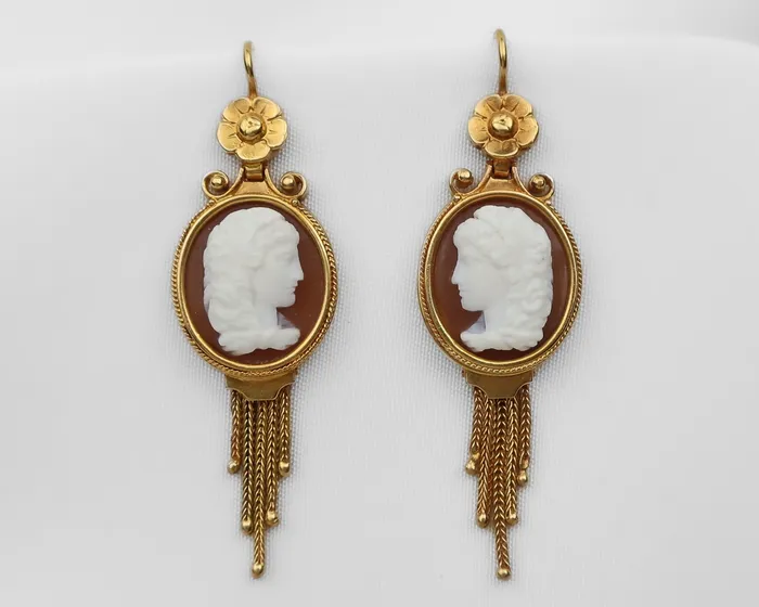Earrings Isadoras A Victorian Omphale Cameo Earrings