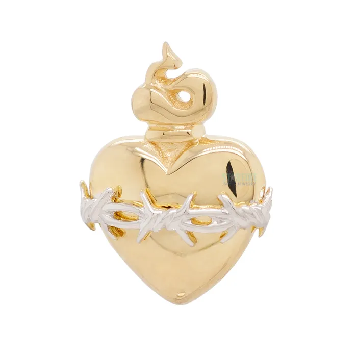 Earrings Junipurr Jewelry threadless Sacred Heart End in Gold
