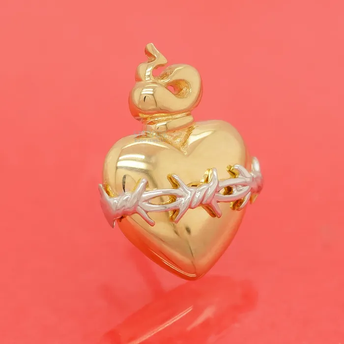 Earrings Junipurr Jewelry threadless Sacred Heart End in Gold
