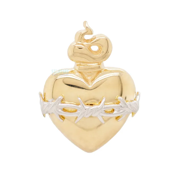 Earrings Junipurr Jewelry threadless Sacred Heart End in Gold