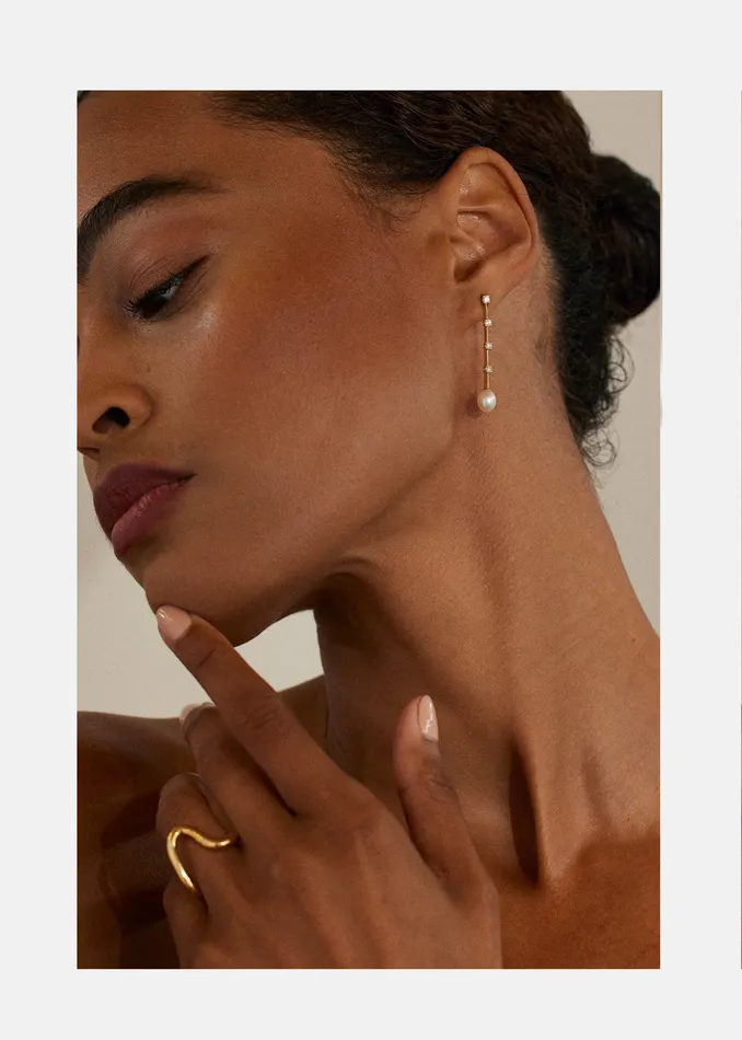 Earrings KATKIMfinejewelry Keshi Pearl Diamond Illusion Earrings