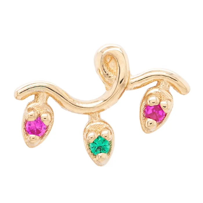Earrings Mushroom Body Jewelry mushroom Lights Threaded End in Gold