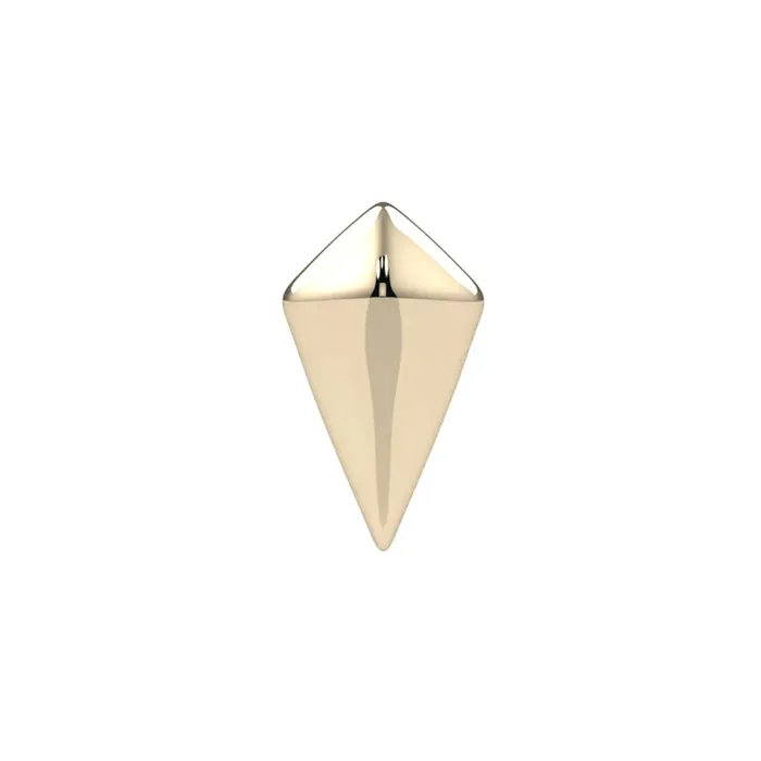 Earrings Puffy Kite Threaded End in Gold Platinum Kiwi Diamond
