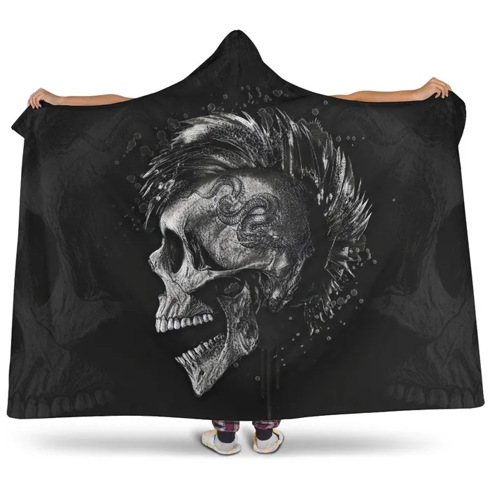 Earrings Punk Skull Hooded Blanket wcfulfillment