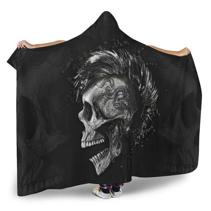Earrings Punk Skull Hooded Blanket wcfulfillment