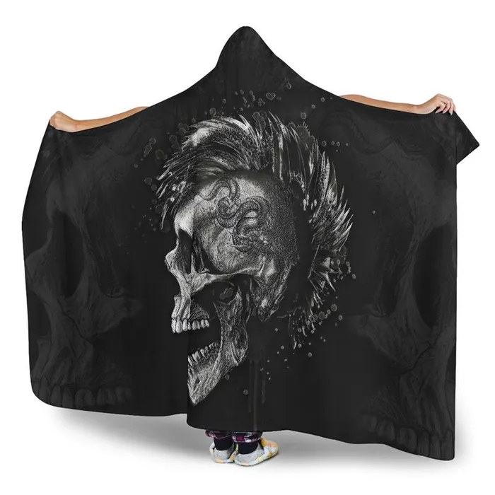 Earrings Punk Skull Hooded Blanket wcfulfillment