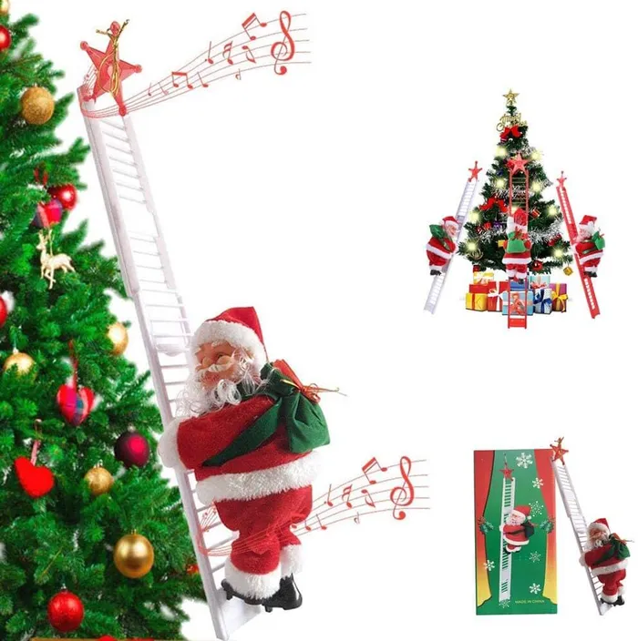 Earrings Santa Claus Climbing Ladder Christmas Tree Ornament For Children worldnetgifts