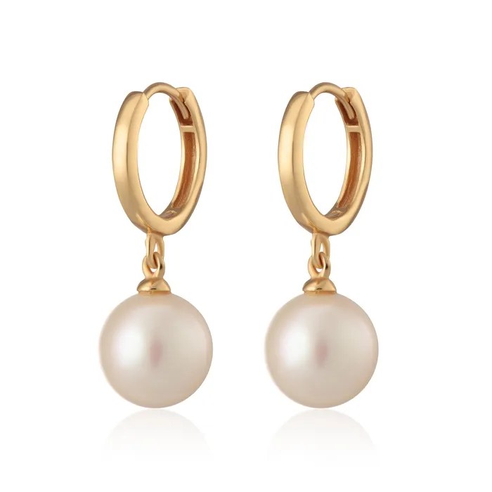 Earrings Scream Pretty Modern Pearl Hoop Earrings