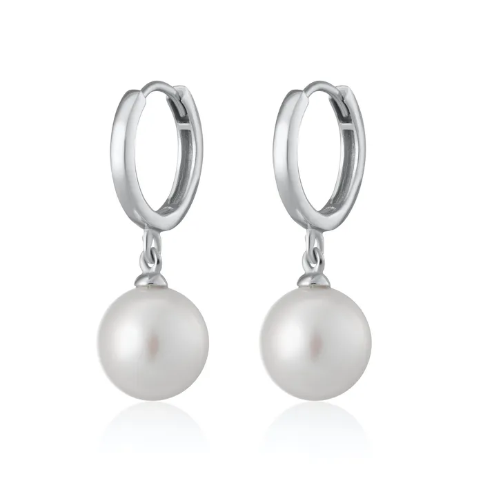 Earrings Scream Pretty Modern Pearl Hoop Earrings