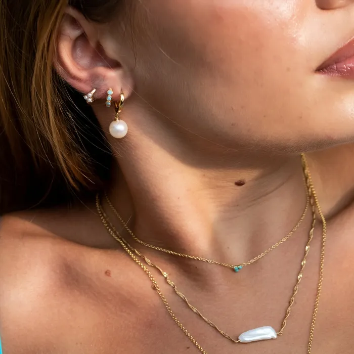 Earrings Scream Pretty Modern Pearl Hoop Earrings