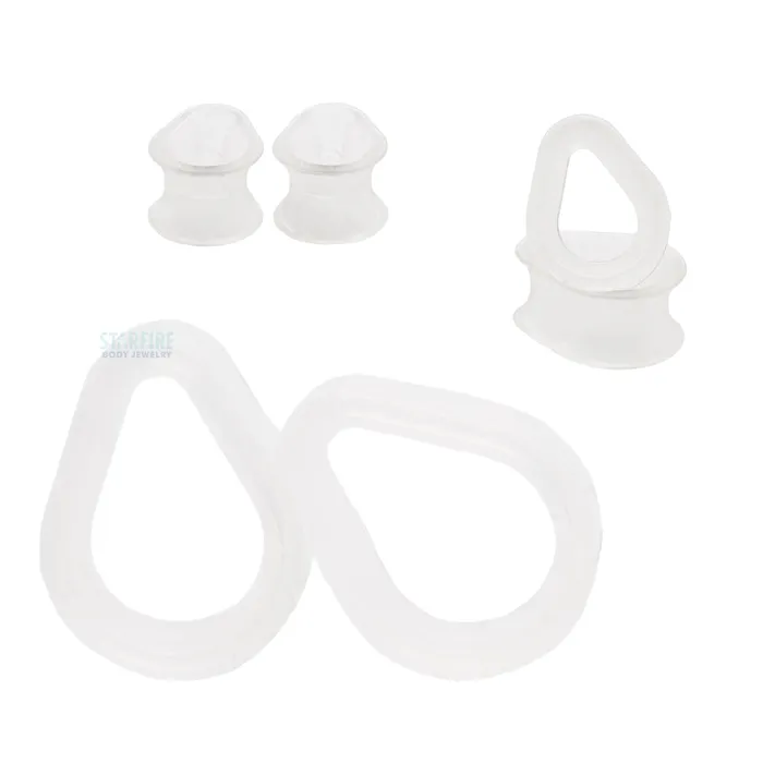Earrings Silicone Hydra teardrop Eyelets Clear Kaos Softwear