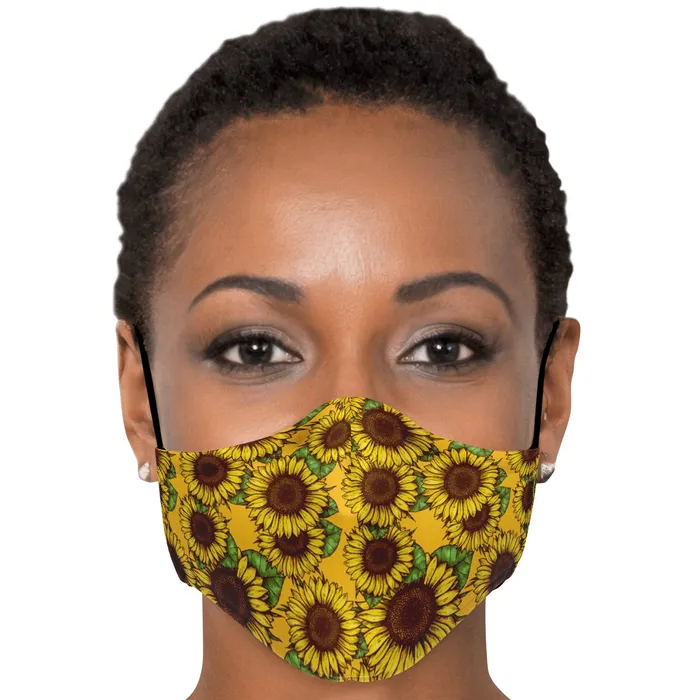 Earrings Skullistic Sunflowers Yellow Face Mask
