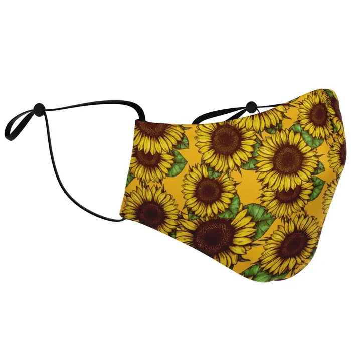 Earrings Skullistic Sunflowers Yellow Face Mask