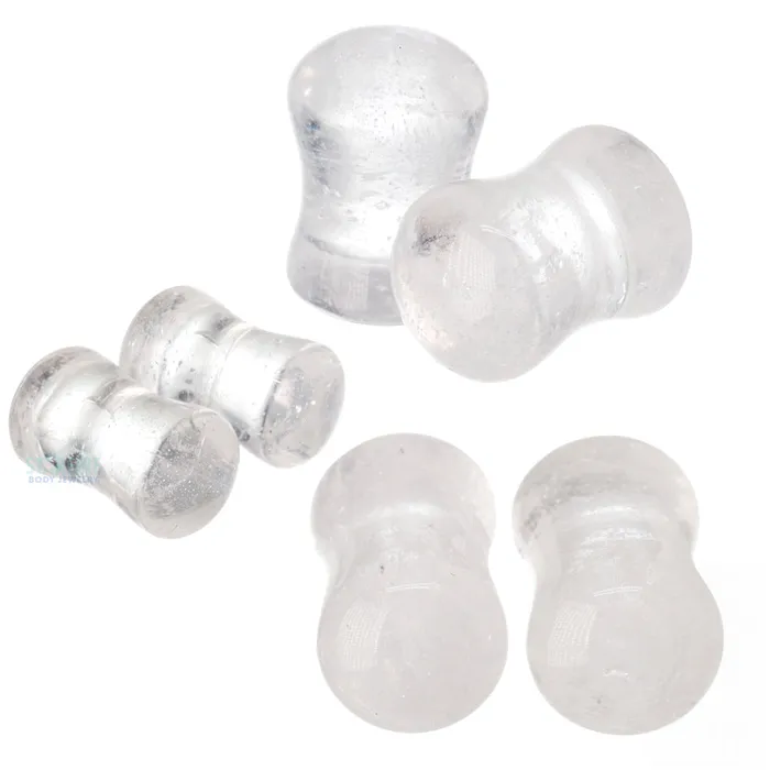 Earrings Stone Plugs Crystal Quartz Diablo Organics