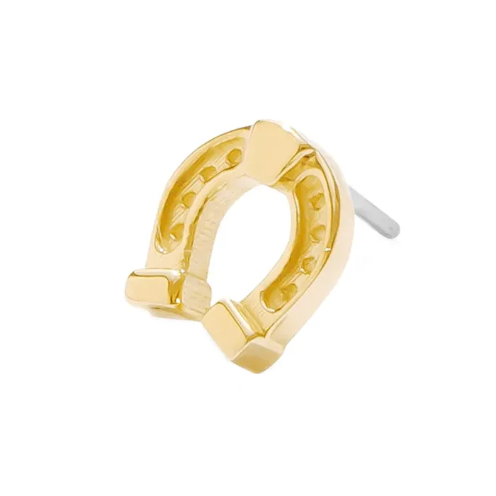 Earrings Tawapa threadless Horseshoe Pin in Gold