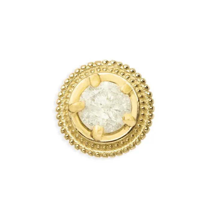 Earrings Tawapa threadless Hypnotize Pin in Gold with Gemstone