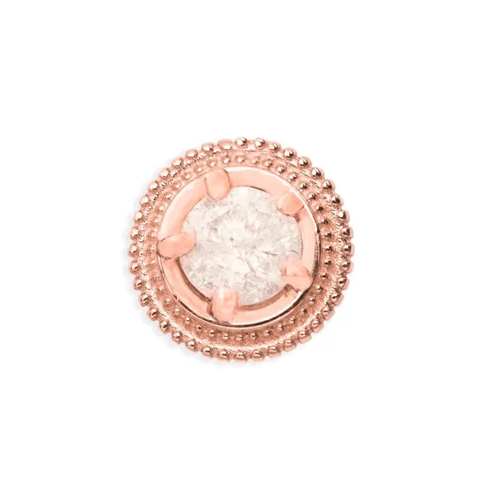 Earrings Tawapa threadless Hypnotize Pin in Gold with Gemstone