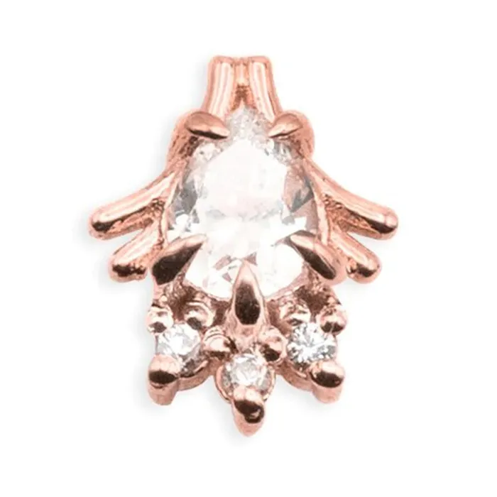 Earrings Tawapa threadless Rosemary Pin in Gold with Gemstones