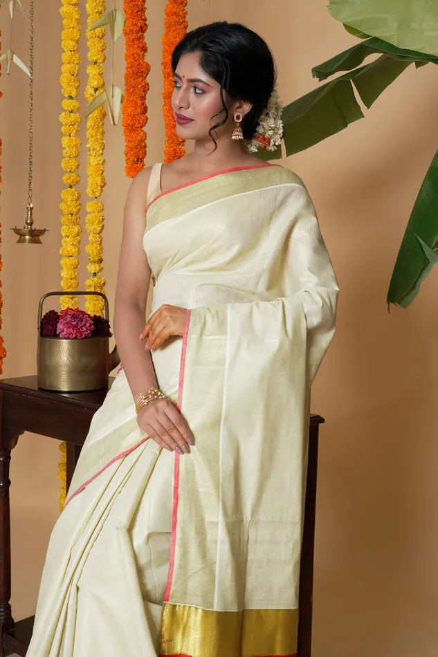 Earrings Teejh Kabani Kerala Tissue Red Saree Teejh