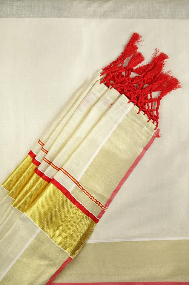 Earrings Teejh Kabani Kerala Tissue Red Saree Teejh